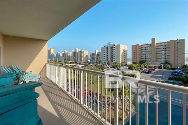 balcony featuring a view of city