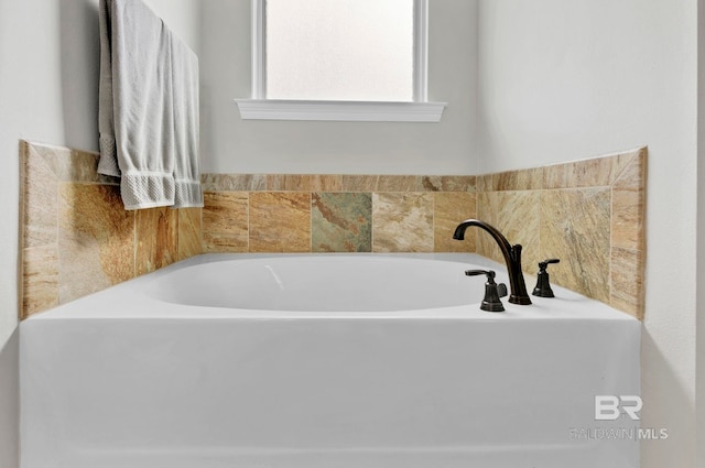 bathroom featuring a garden tub