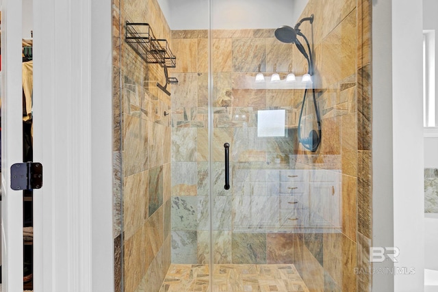 full bathroom featuring a shower stall