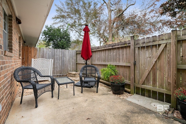 view of patio / terrace featuring a fenced backyard