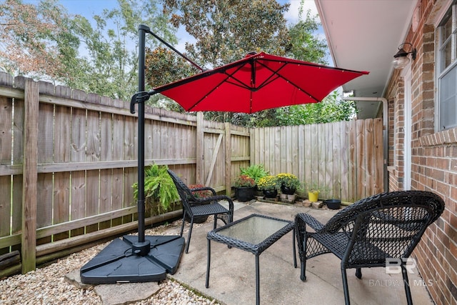 view of patio with a fenced backyard