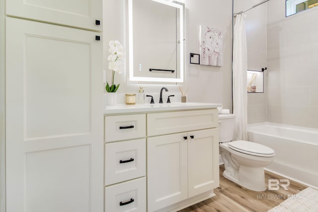 15132 Itea Dr, Foley, AL 36535 - full bath with vanity, wood finished floors, and shower / bath combination with curtain