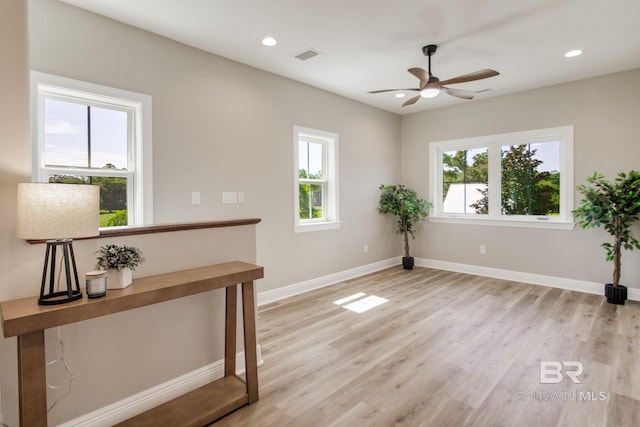 15132 Itea Dr, Foley, AL 36535 - spare room with ceiling fan, light wood-type flooring, and recessed lighting