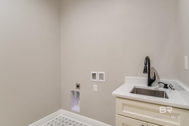 15132 Itea Dr, Foley, AL 36535 - laundry room with hookup for an electric dryer, washer hookup, and cabinet space