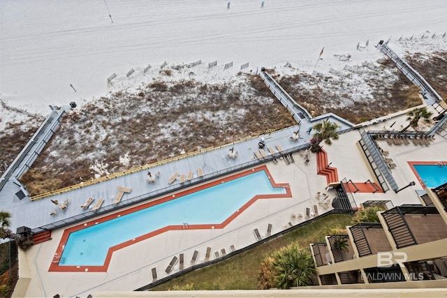 view of snowy aerial view