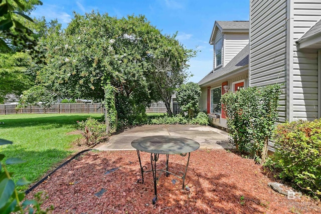 view of yard with a patio area