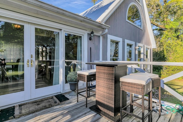 deck featuring french doors