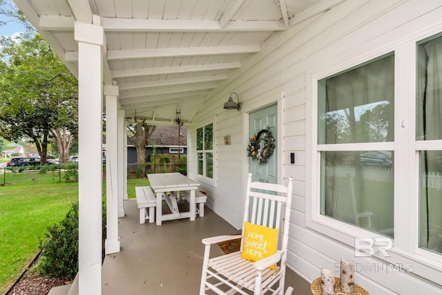 view of patio / terrace featuring covered porch