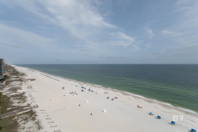 property view of water with a beach view