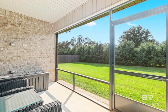 view of unfurnished sunroom