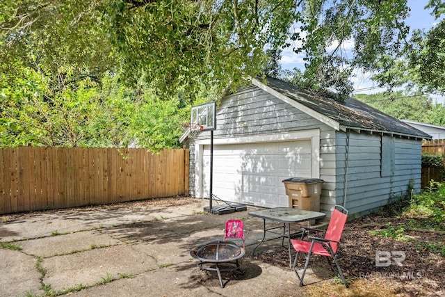 view of garage