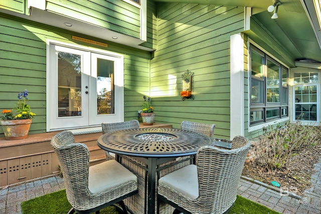 view of patio featuring french doors