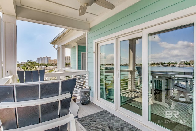 17290 Perdido Key Dr Unit 5B, Pensacola, FL 32507 - balcony with a ceiling fan