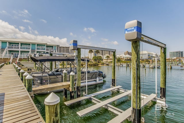 17290 Perdido Key Dr Unit 5B, Pensacola, FL 32507 - view of dock with a water view and boat lift