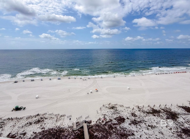 water view with a view of the beach