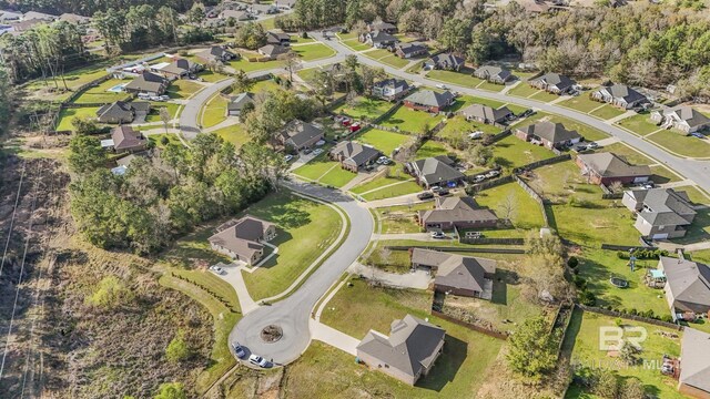 aerial view with a residential view