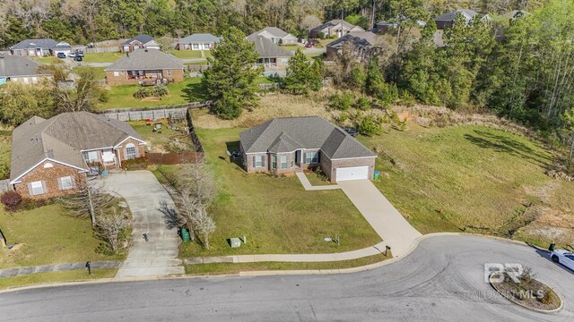 aerial view featuring a residential view