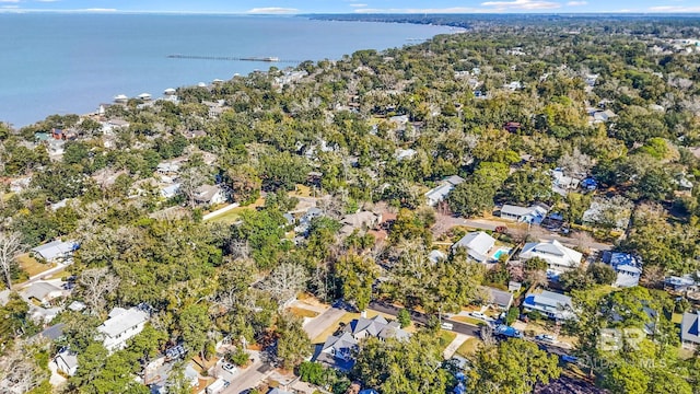 bird's eye view with a water view and a residential view