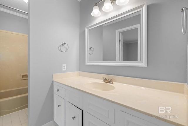 bathroom featuring tile patterned floors and vanity