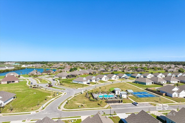4299 Montague Dr, Gulf Shores, AL 36542 - aerial view of residential area featuring a nearby body of water and a pool