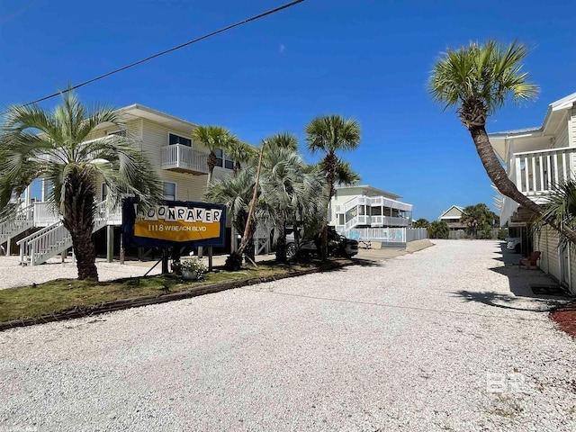 view of road with a residential view