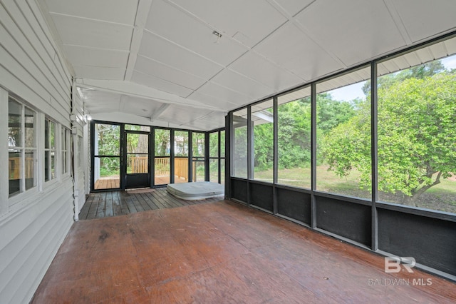 view of unfurnished sunroom