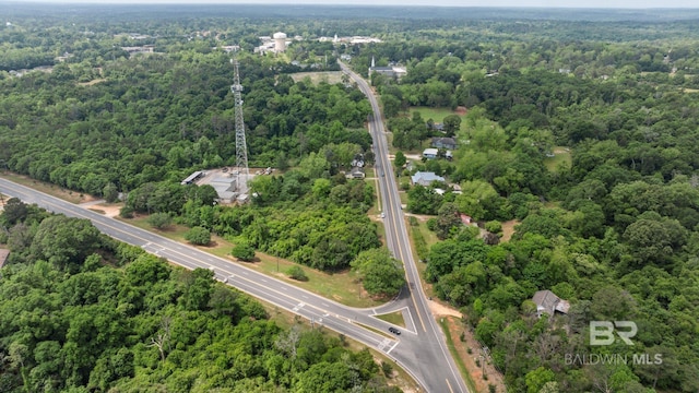 bird's eye view featuring a view of trees