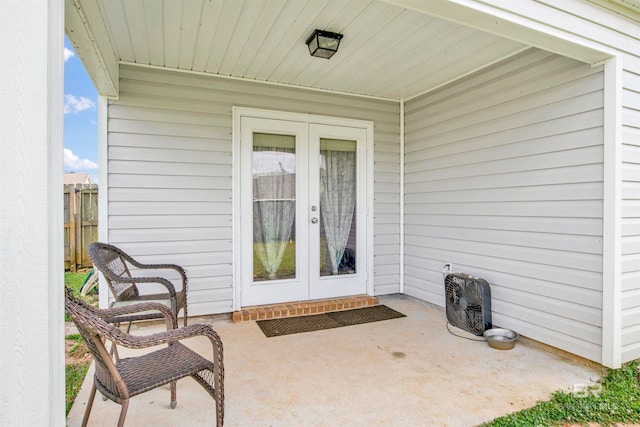 doorway to property with french doors and a patio