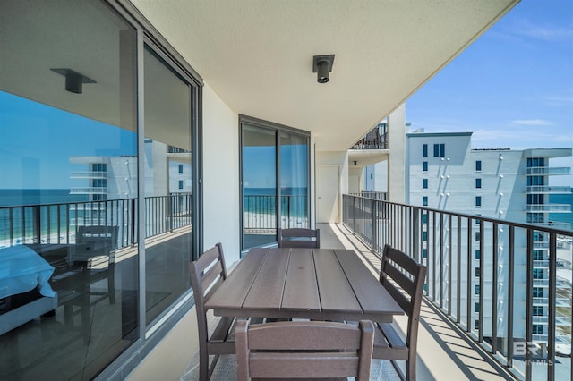 balcony with a water view