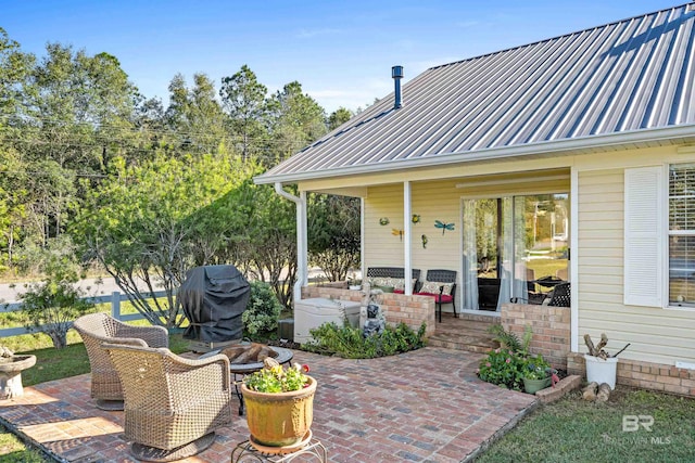 view of patio featuring grilling area