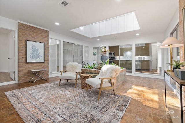 interior space with recessed lighting and visible vents