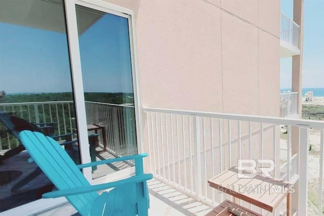 balcony with a water view