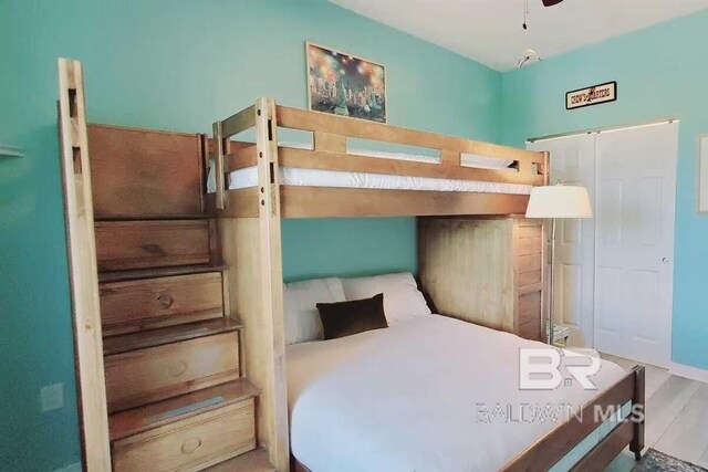 bedroom featuring wood-type flooring