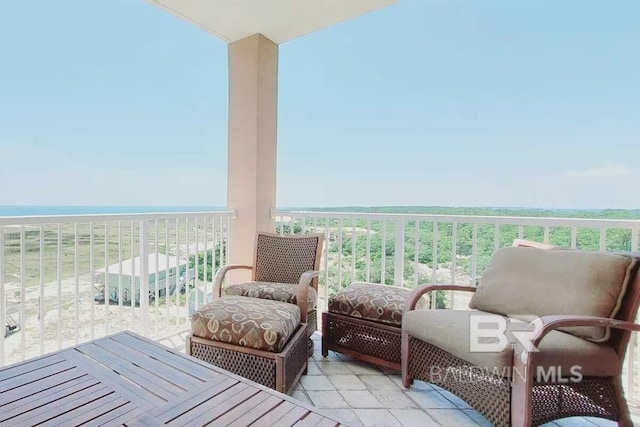 balcony with a water view