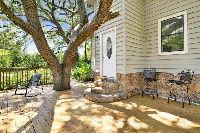 view of wooden deck