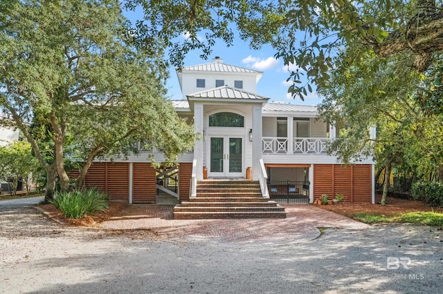 view of front of home featuring french doors