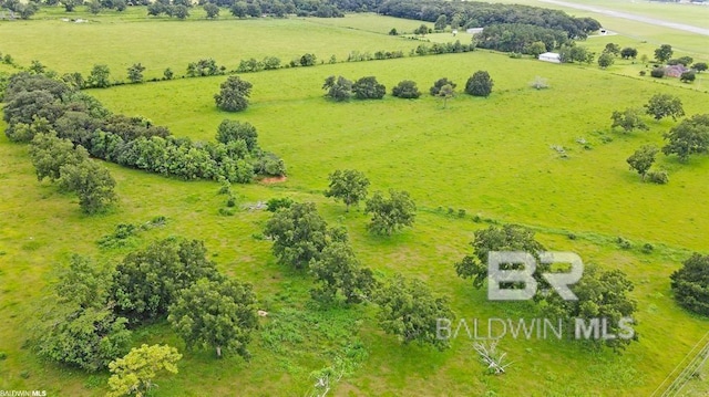 bird's eye view featuring a rural view
