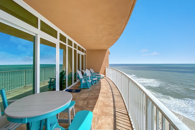 balcony with a water view