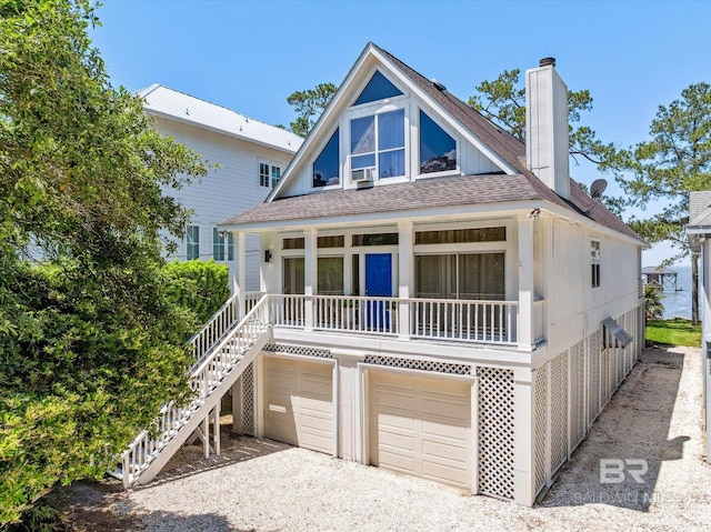 view of front of home with a garage