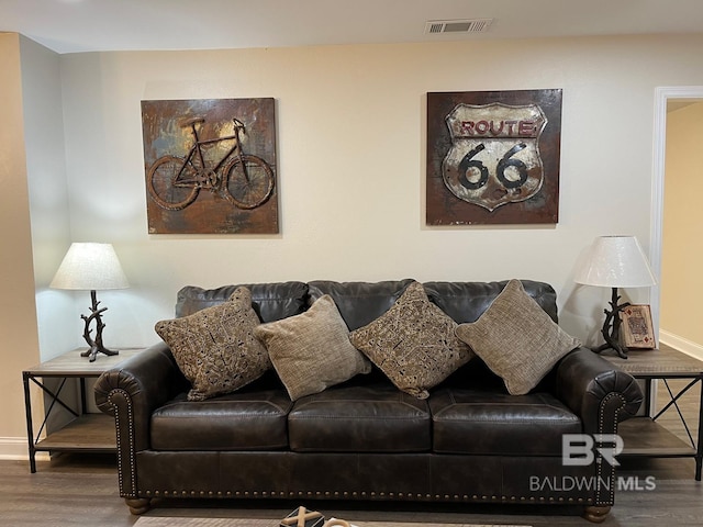 living room featuring hardwood / wood-style floors