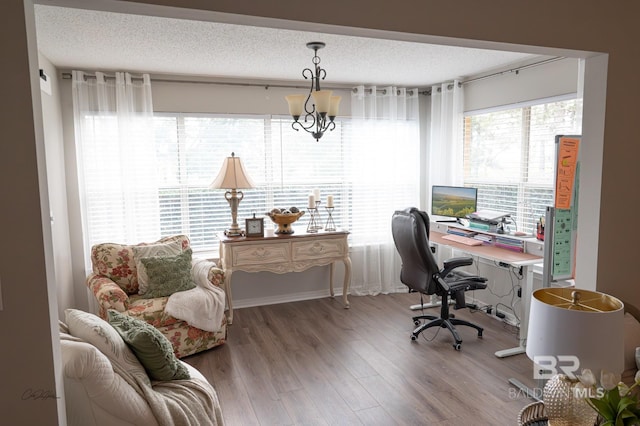 9362 Villas Dr, Foley, AL 36535 - home office with plenty of natural light, wood finished floors, and a textured ceiling