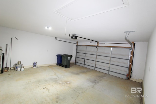 garage featuring a garage door opener