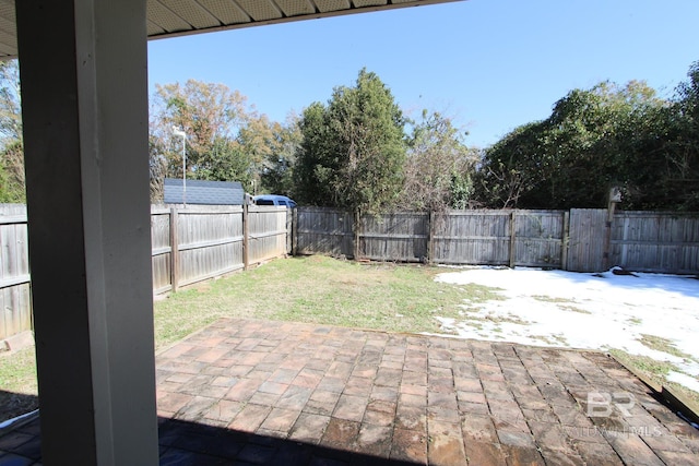 view of yard with a patio