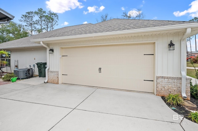 garage featuring central air condition unit