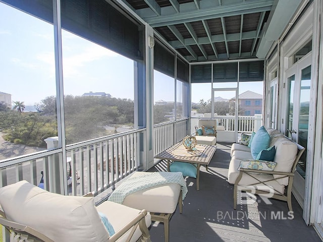 view of sunroom