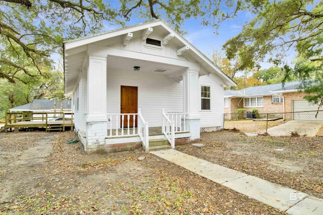 bungalow featuring a porch