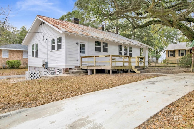 view of front facade with a deck