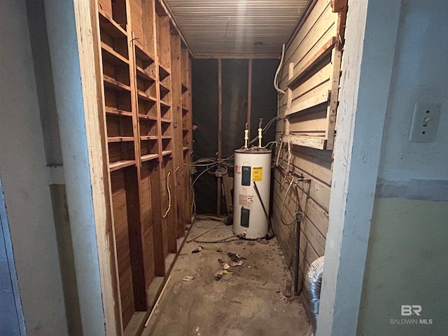 wine room featuring water heater