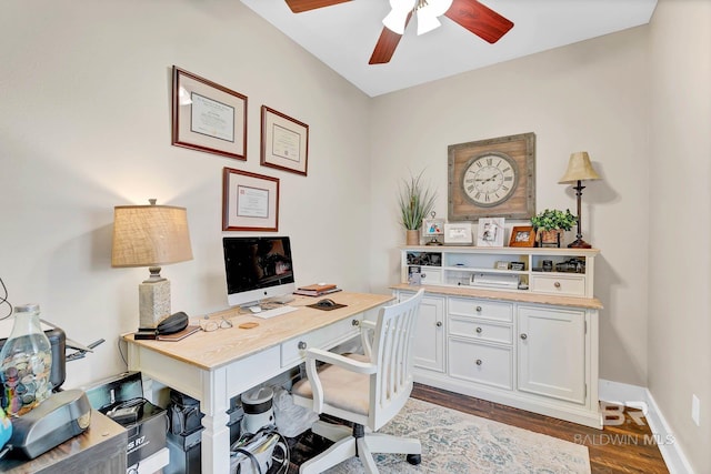 26506 Big Grant Way, Robertsdale, AL 36567 - office space featuring ceiling fan and dark wood finished floors