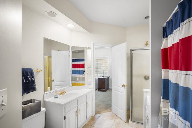 402 Potters Mill Ave, Daphne, AL 36526 - full bath with a stall shower, tile patterned flooring, and vanity